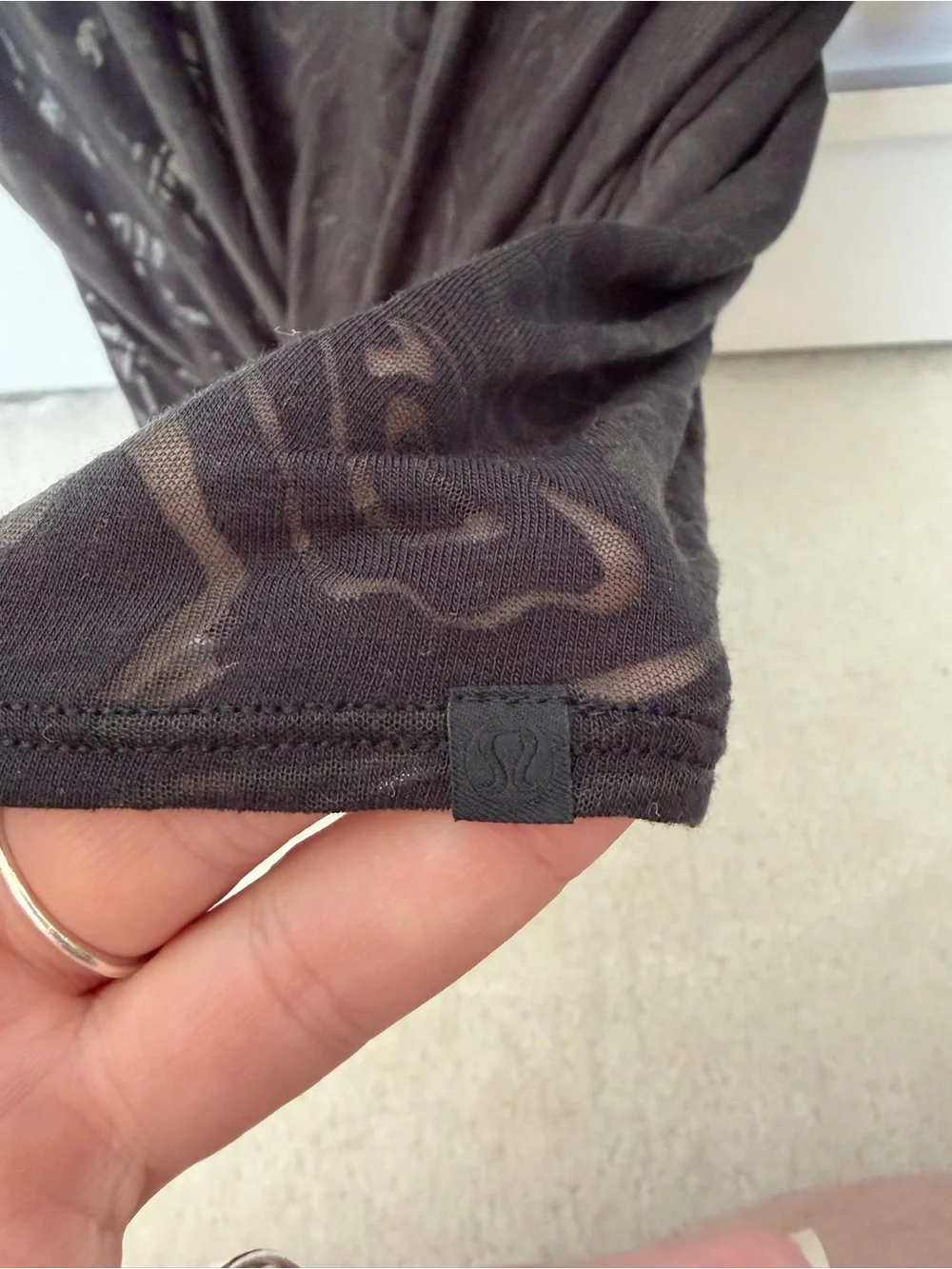 lululemon athletica Black Short-Sleeve Twist-Knot Mesh Tee